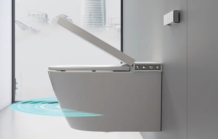 אסלה חכמה דגם SPLASH סט שלם אסלה, לחצן, ומיכל הדחה סמוי