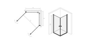 מקלחון פינתי קוביות  TWIN CUBE BLACK