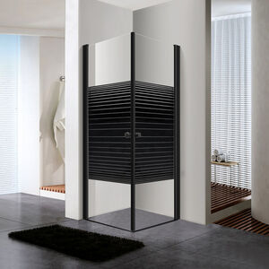 מקלחון פינתי פסים  TWIN BLACK