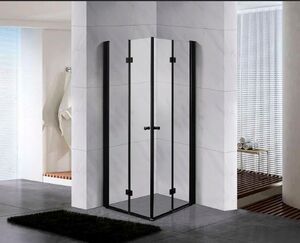 מקלחון פינתי אקורדיון שחור PLATINUM BLACK