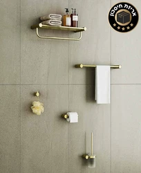 סט אביזרי רחצה 5 חלקים זהב מט