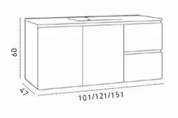 ארון אמבטיה תלוי דגם SOVANA במגוון צבעים וגדלים לבחירה + מראה מתנה