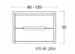 ארון אמבטיה תלוי דגם OFEK כולל כיור מונח ומשטח בוצ'ר 4 ס"מ