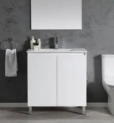 ארון אמבטיה עומד CALLO - עיצוב מודרני עם דלתות טריקה שקטה ומשטח חרס אינטגרלי