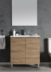 ארון אמבטיה עומד CALLO - עיצוב מודרני עם דלתות טריקה שקטה ומשטח חרס אינטגרלי