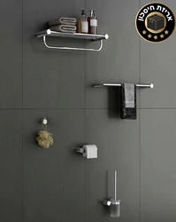 סט אביזרי מקלחת 5 חלקים צבע ניקל מבריק