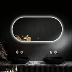 מראה אובאלית דגם MIRO 100×60 ס״מ תאורת LED ־3 צבעים מפשיר אדים